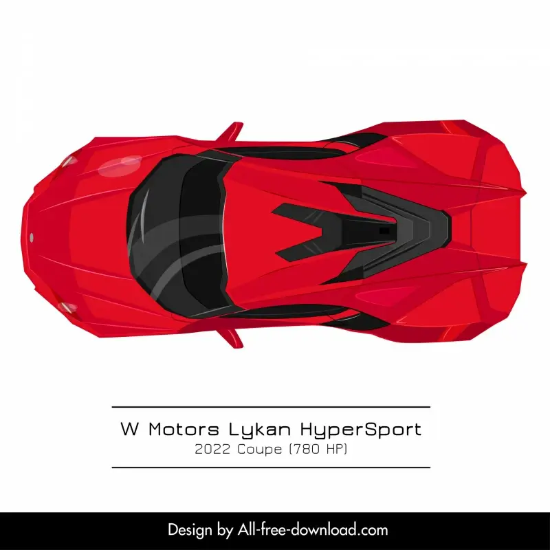 lykan hypersport car model template elegant top view sketch