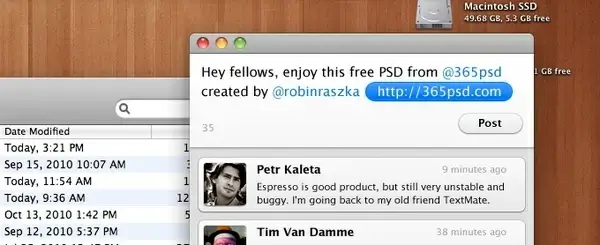 Mac OS X Twitter User Interface