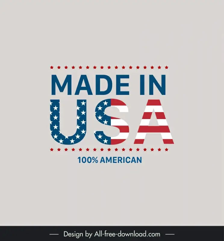 made in the usa 100 america sign template flag texts stars decor