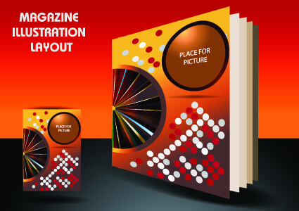 magazine pages and cover layout design vector