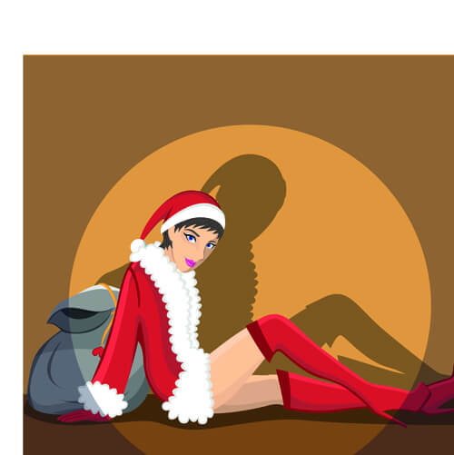 maiden and xmas costume vector