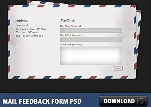 Mail Feedback Form PSD