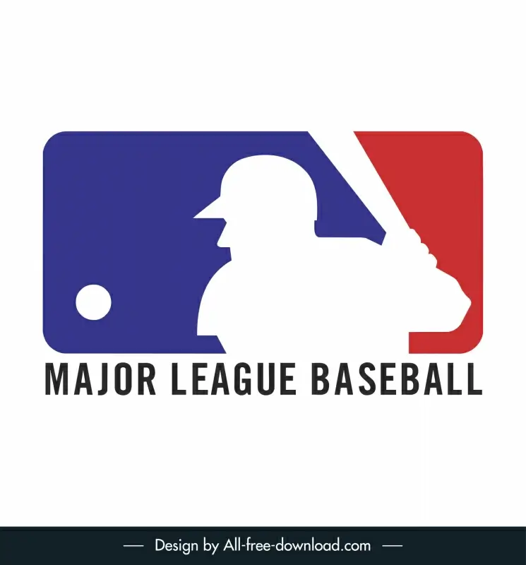 major league baseball logo template flat silhouette player sketch