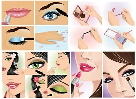 make up concept icons colored cosmetic styles decoration