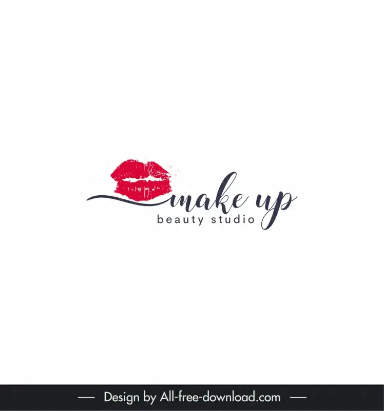 makeup beauty studio logo grunge lips texts