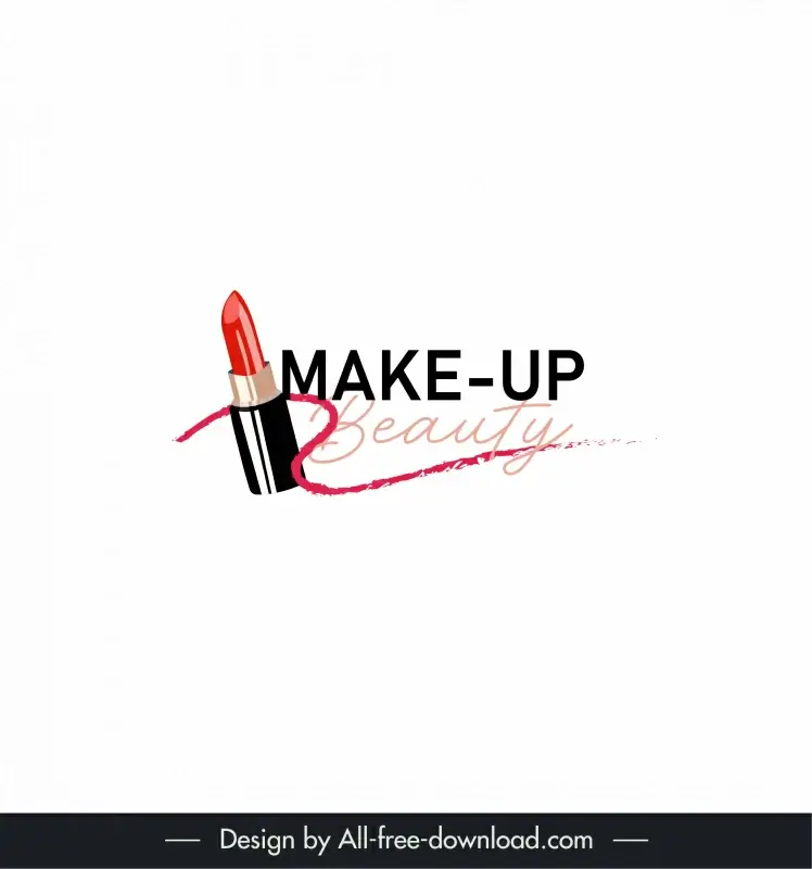 makeup beauty studio logo lipstick texts sketch