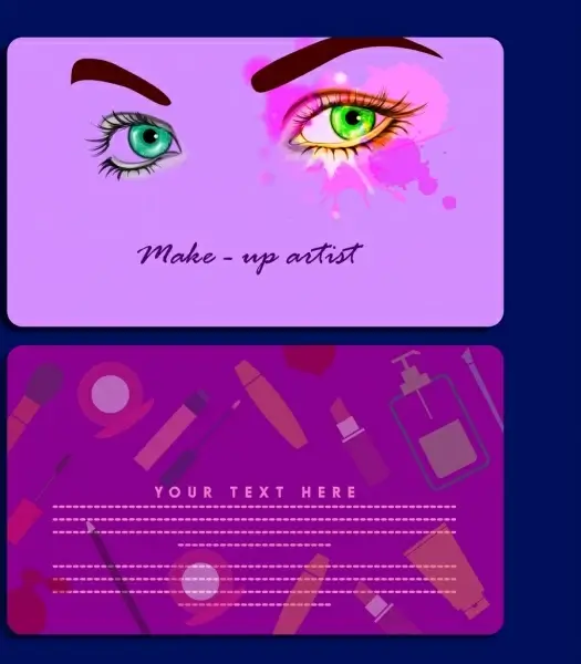 makeup card template violet facial background vignette accessories
