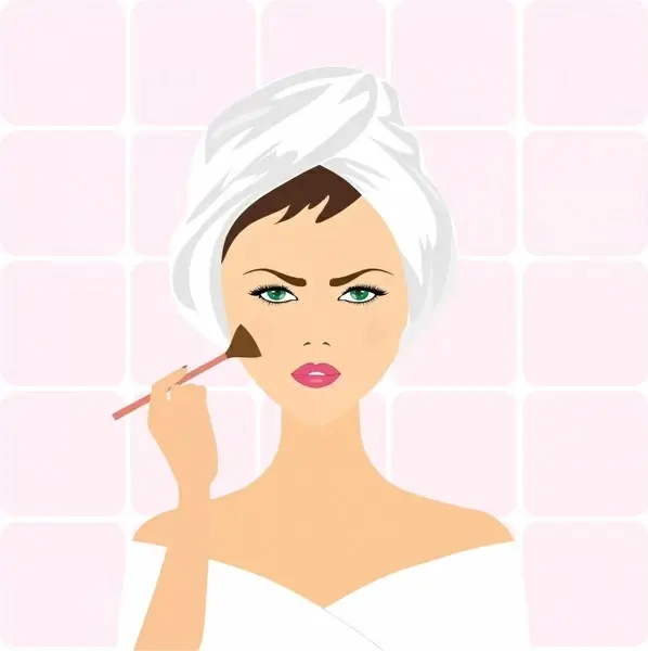 makeup woman realistic vector illustration