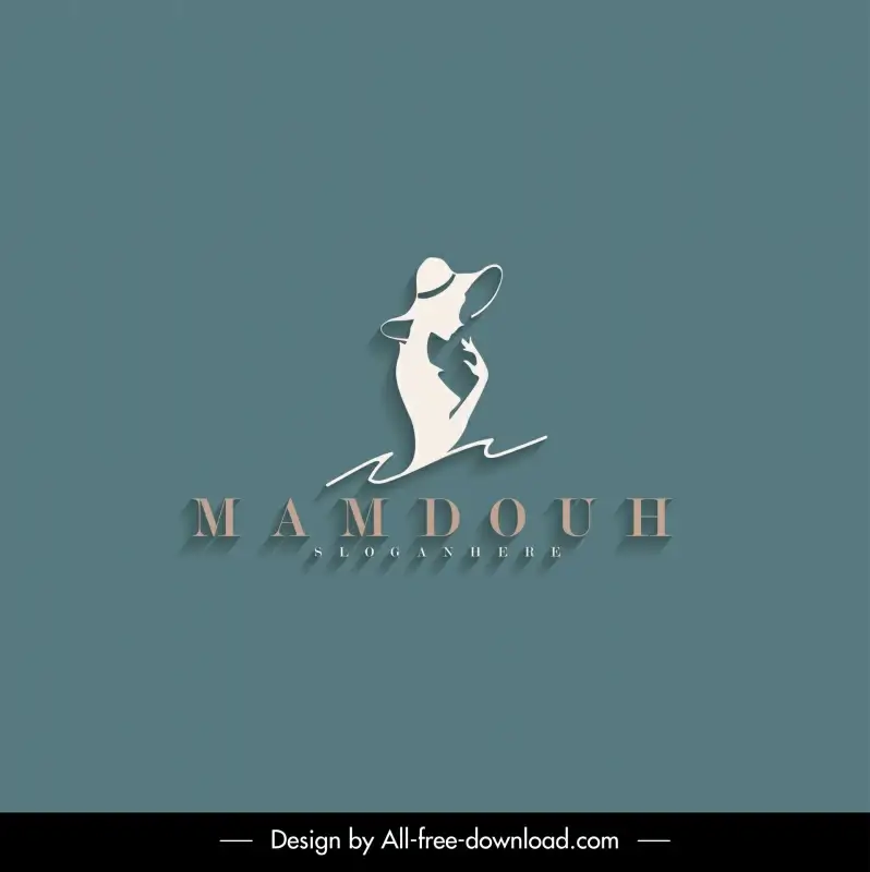 mamdouh company logo template flat silhouette outline