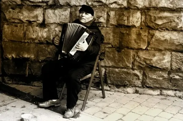 man and accordion