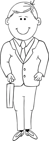 Man In Suit Outline clip art