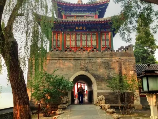 man walking through the doorway in beijing china