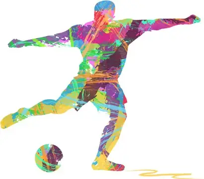 Man with football watercolor vector Vectors graphic art designs in ...