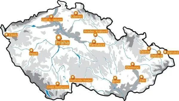 Map Of The Czech Republic clip art