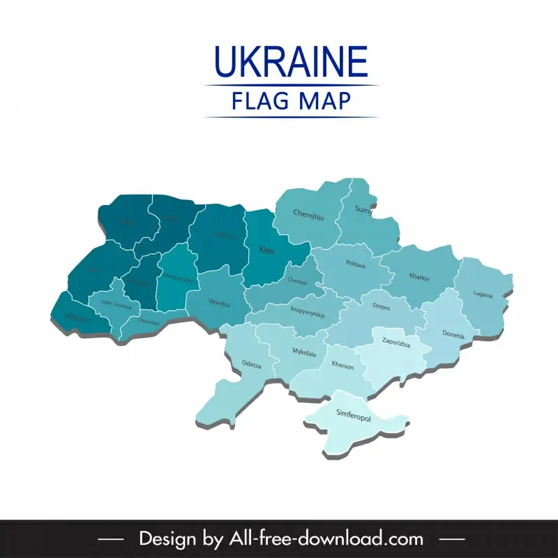 map ukraine banner template modern flat sketch