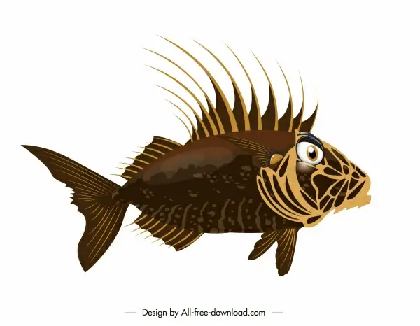marine fish icon modern colored design