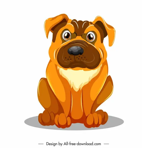 mastiff dog icon funny emotion sketch cartoon design