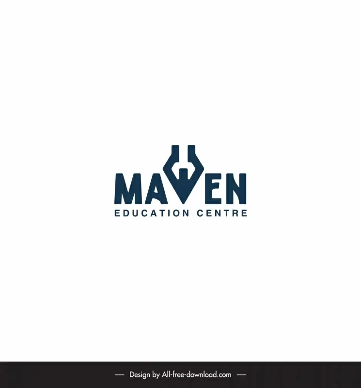 maven education centre logo stylized texts design