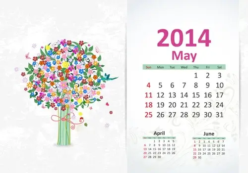 may14 calendar vector