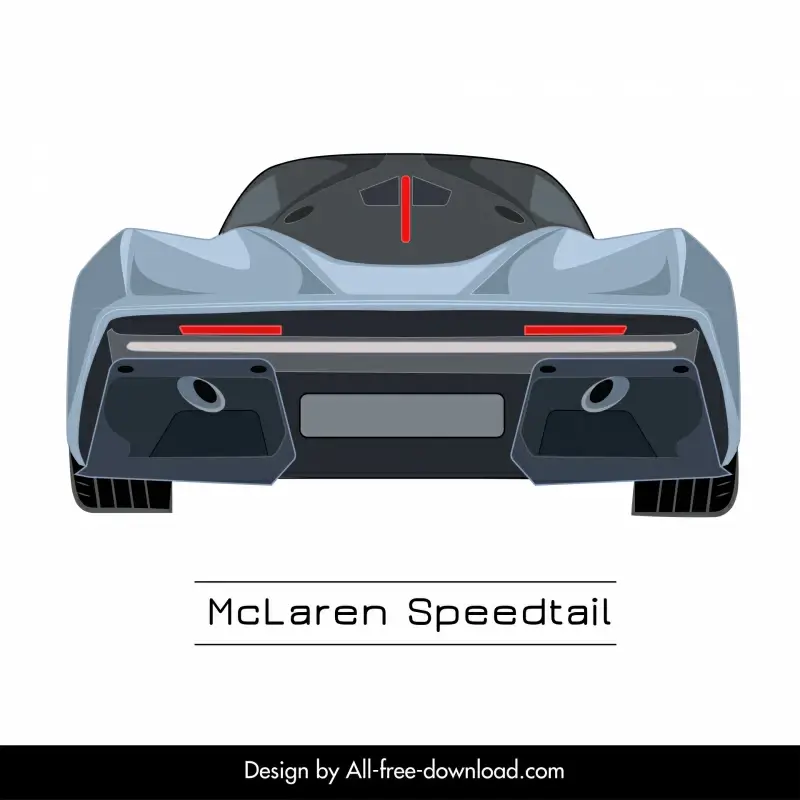 mclaren speedtail car model icon modern symmetric back view design 