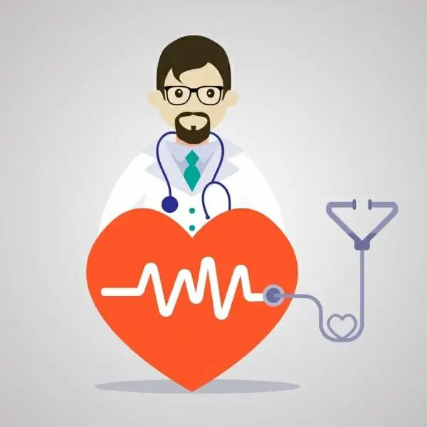 medical background doctor heart cardiogram decor