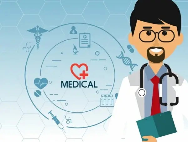 medical background doctor icon circle design
