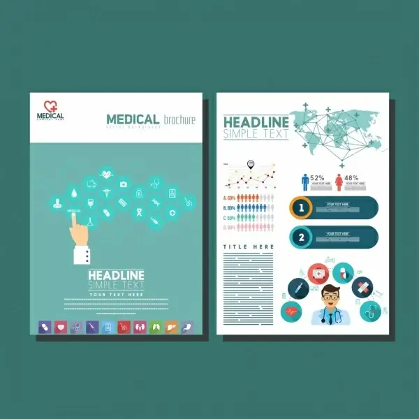 medical brochure templates bright colorful modern design