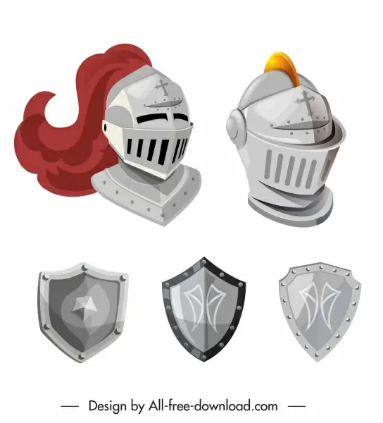 medieval armor icon shield helmet sketch