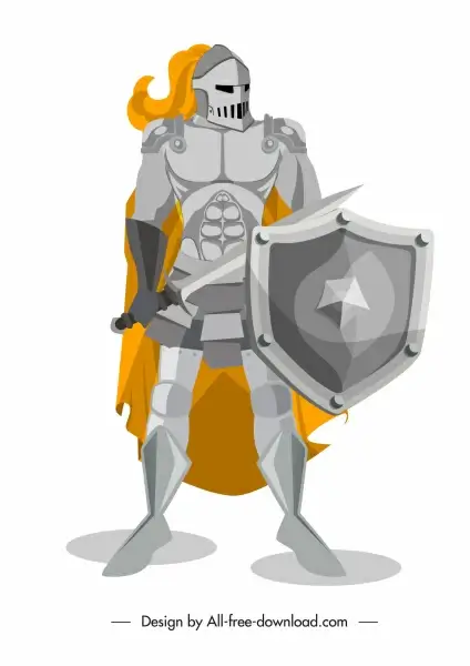 medieval knight icon metallic armor sketch shiny classical