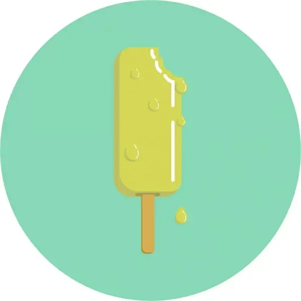 melting ice cream vector illustration with cartoon style