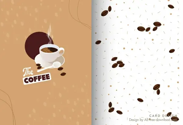 menu card template coffee cup beans decor