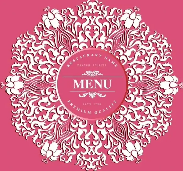 menu cover background pink decor classical curves 