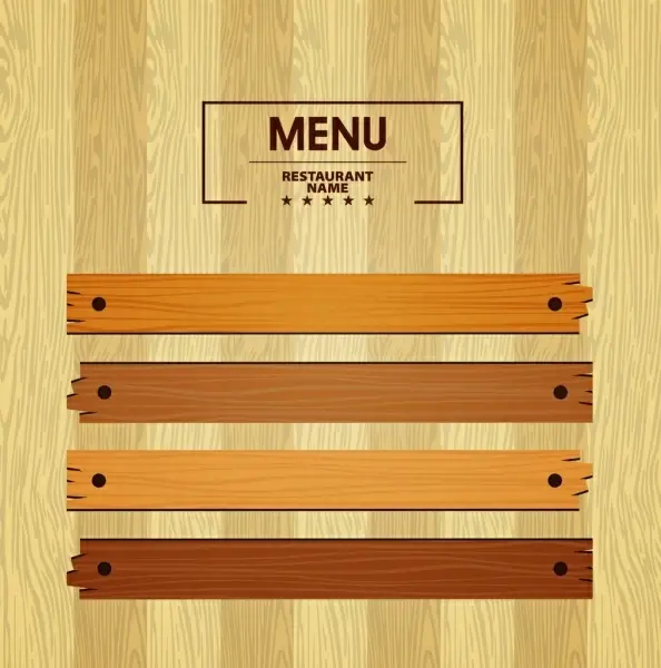 menu template bright wooden pattern decoration
