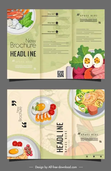 menu templates trifold design elegant classical cuisines sketch