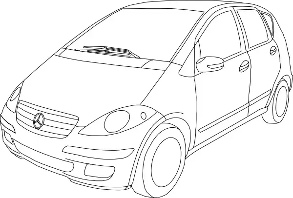 Mercedes Benz Class A Outline clip art