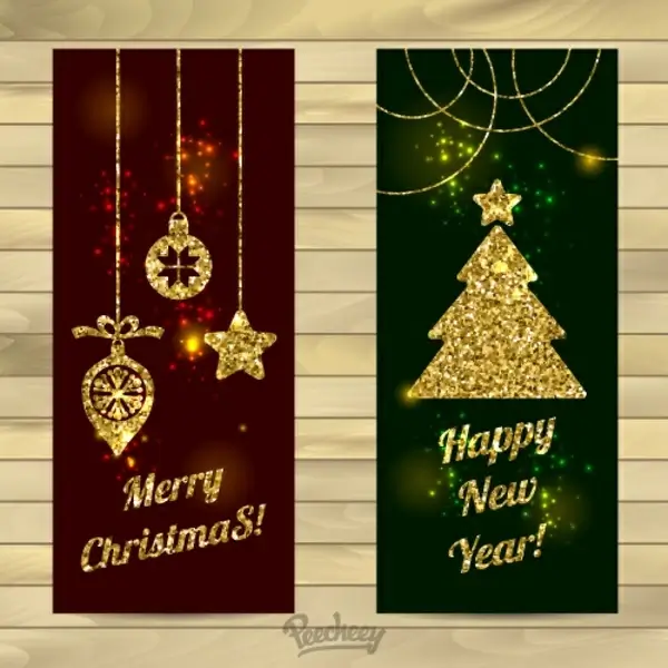 merry christmas and happy new year banners