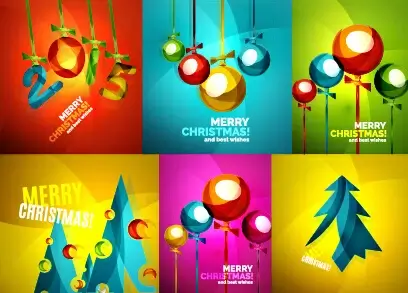 merry christmas and wishes cards vector