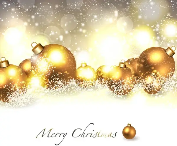 merry christmas background with golden ball