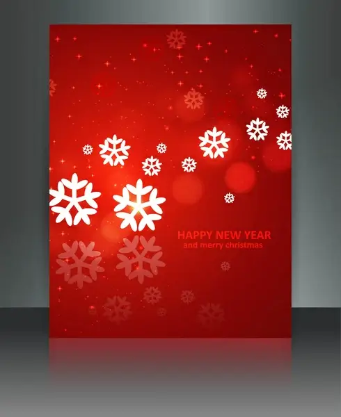 merry christmas brochure celebration bright colorful card vector
