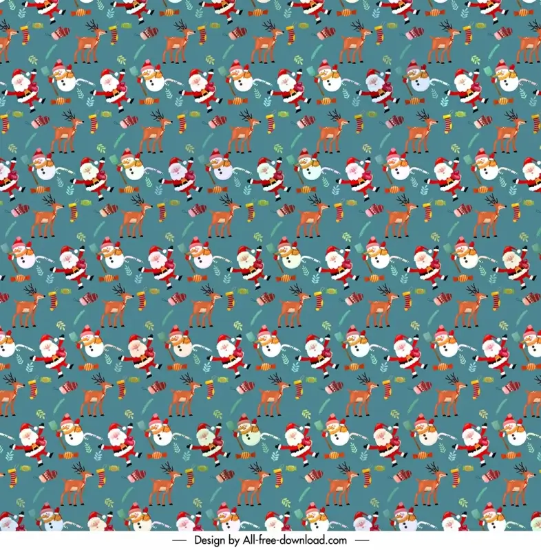 merry christmas pattern template repeating xmas elements