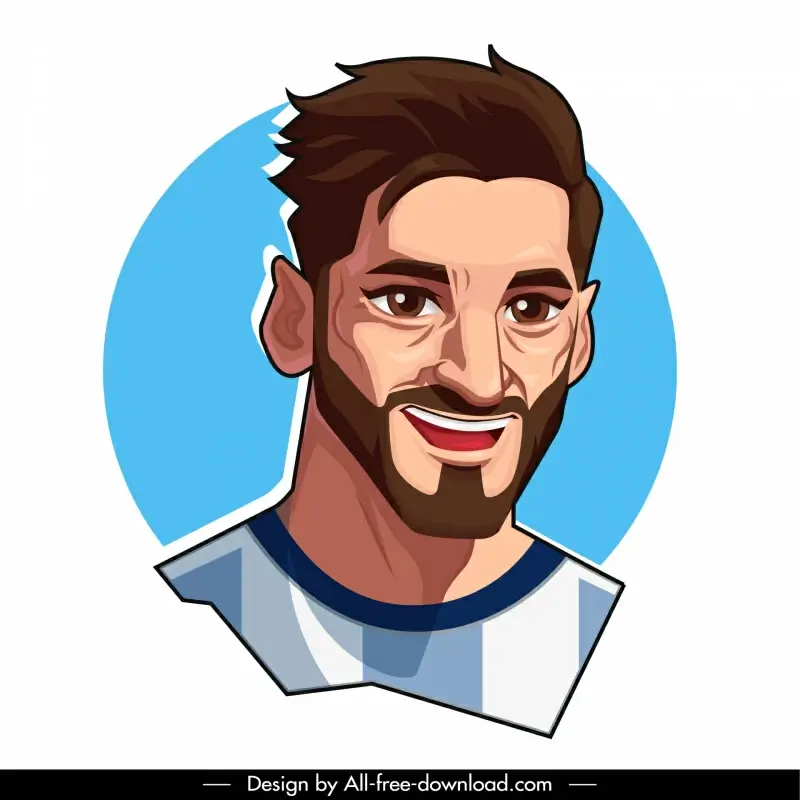 Messi footballer icon funny handdrawn cartoon sketch Vectors graphic art  designs in editable .ai .eps .svg .cdr format free and easy download  unlimit id:6929193