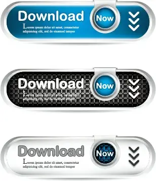 metal style creative download button vector