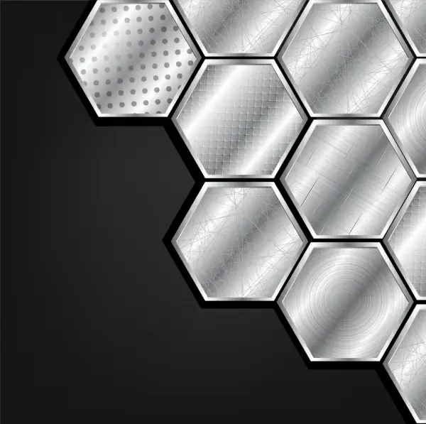 metallic polygonal background honeycomb icon various pattern decor