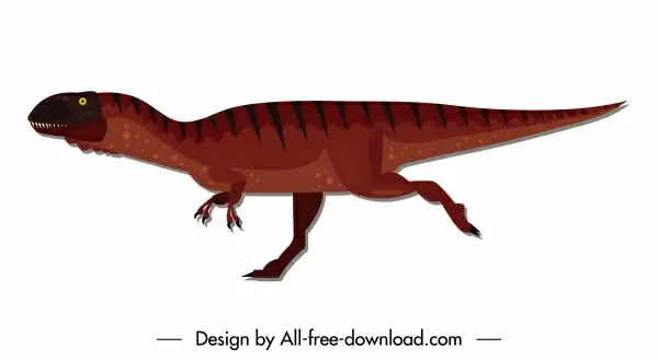metriacanthosaurus dinosaur icon motion sketch colored flat design