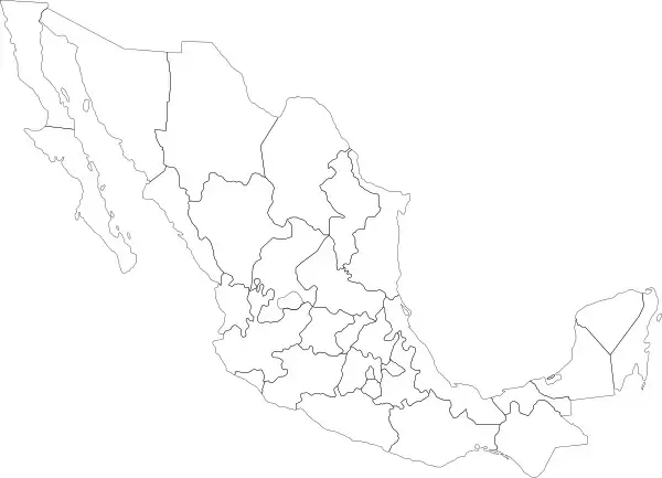 Mexican Political Map clip art