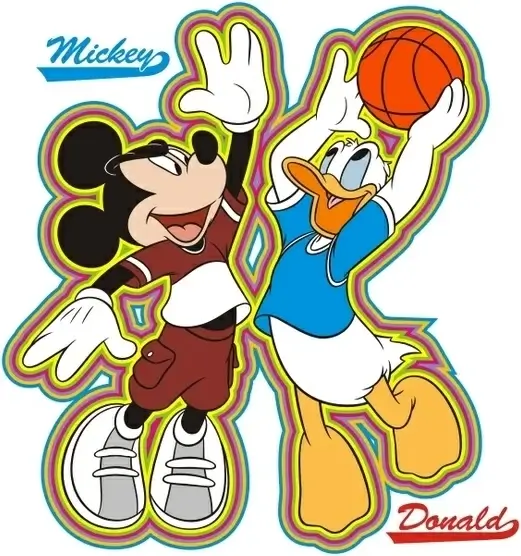 mickey and donald basketball