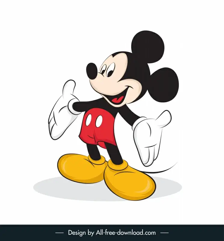 mickey mouse icon cute cartoon design