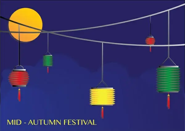 mid autumn festival background with lantern