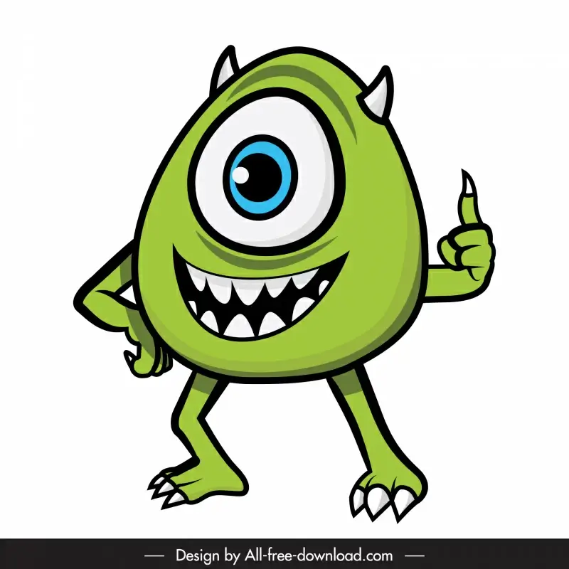 Mike wazowski icon funny cartoon sketch Vectors graphic art designs in  editable .ai .eps .svg .cdr format free and easy download unlimit id:6923602