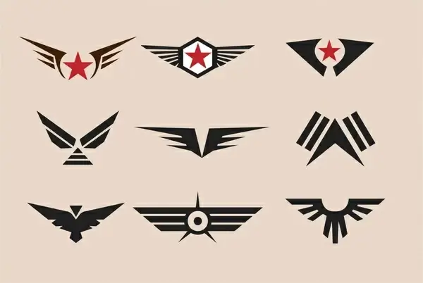 military badges collection design with vintage style